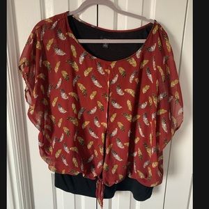 Alix size 1x maroon top